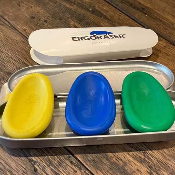 Levenger ERGOERASER Includes 3 Erasers - NEW - Picture 5 of 7